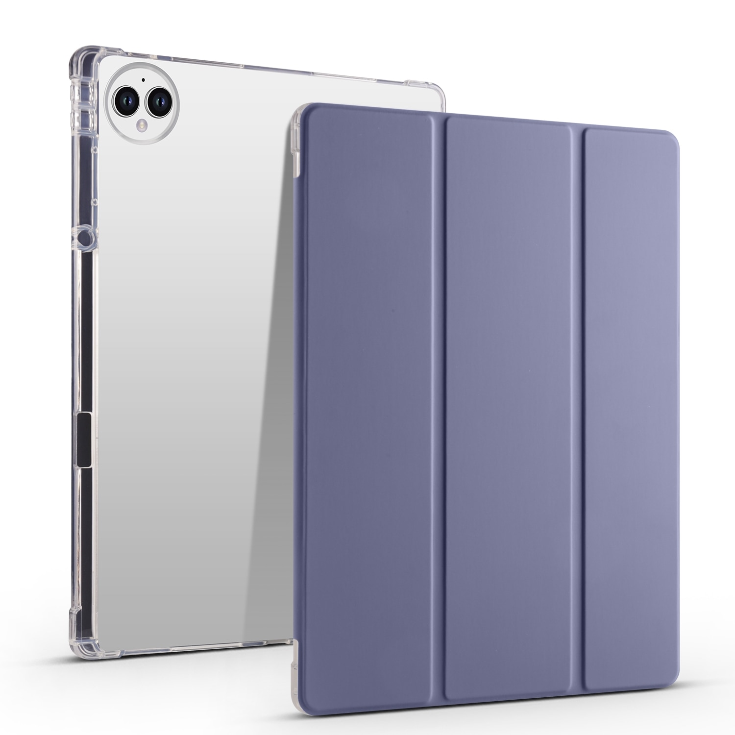 Husa tableta pentru Huawei MatePad Pro 13.2 2023, TPU transparent cu pliere in 3, piele inteligenta, violet