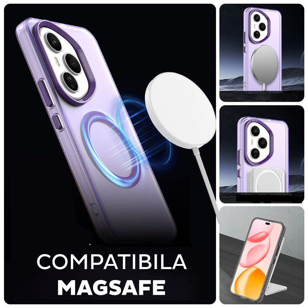 Husa pentru Honor 400 Pro DaDen® CandyCase MagSafe, Antisoc, Incarcare wireless, Butoane protejate, Mov