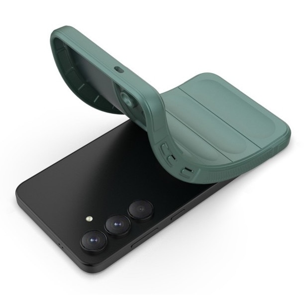 Husa Upzz® Magic Shield Pentru Samsung Galaxy S25 FE, MicroFibra la Interior, Anti Sock - Verde