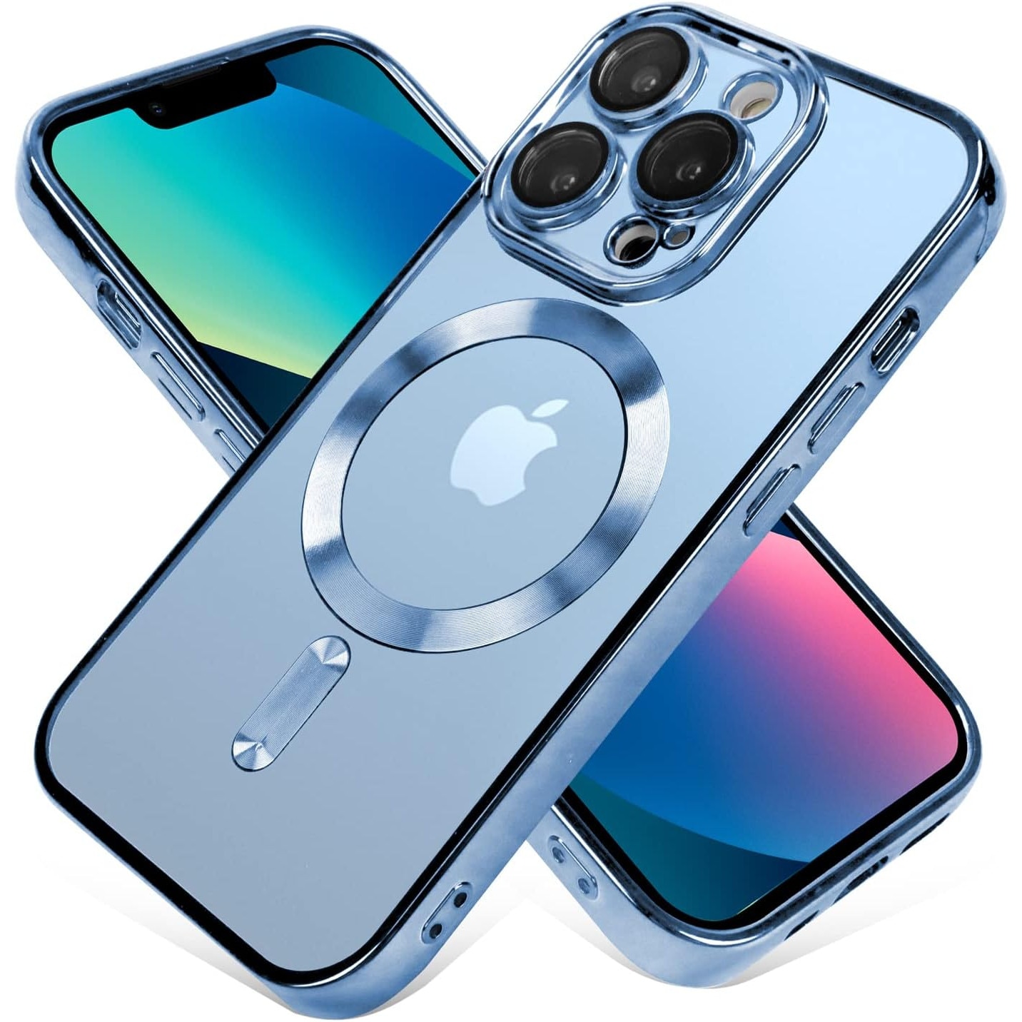 Husa din silicon cu margini metalizate Ultra-Soft, Luxury Magsafe, compatibila cu iPhone 11 / Albastru