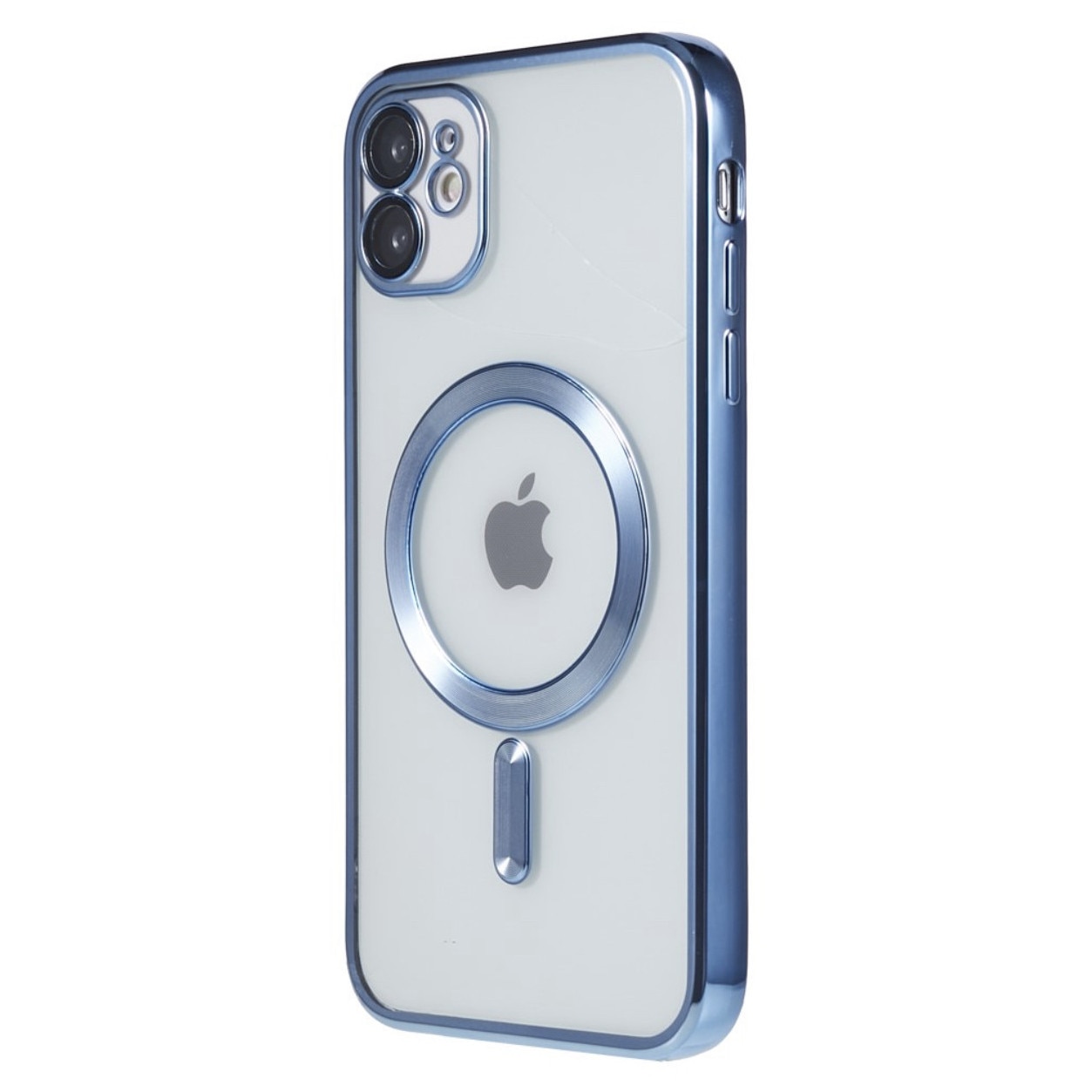 Husa din silicon cu margini metalizate Ultra-Soft, Luxury Magsafe, compatibila cu iPhone 11 / Albastru
