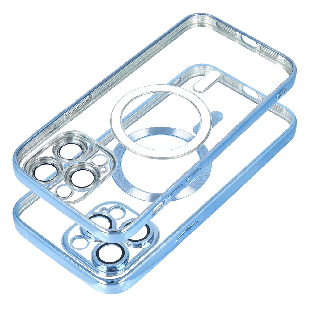 Husa din silicon cu margini metalizate Ultra-Soft, Luxury Magsafe, compatibila cu iPhone 11 / Albastru