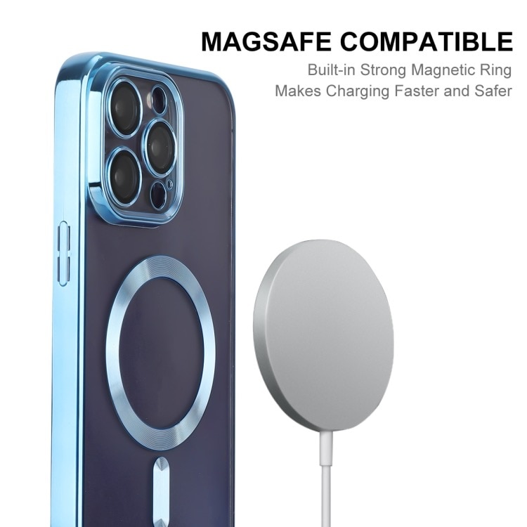 Husa din silicon cu margini metalizate Ultra-Soft, Luxury Magsafe, compatibila cu iPhone 11 / Albastru