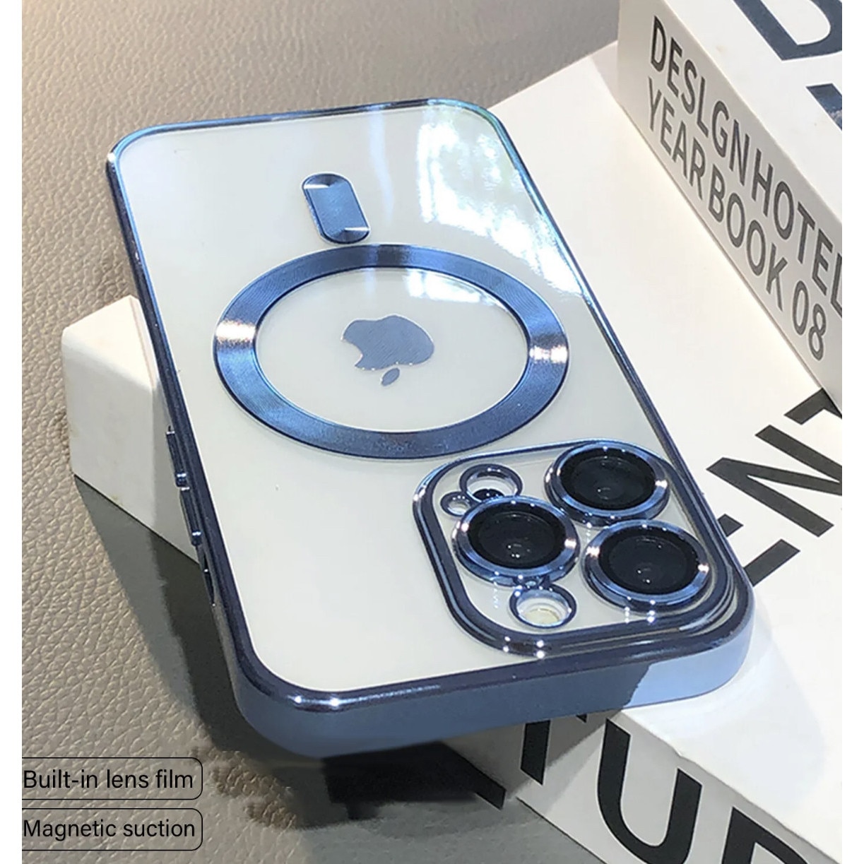 Husa din silicon cu margini metalizate Ultra-Soft, Luxury Magsafe, compatibila cu iPhone 11 / Albastru