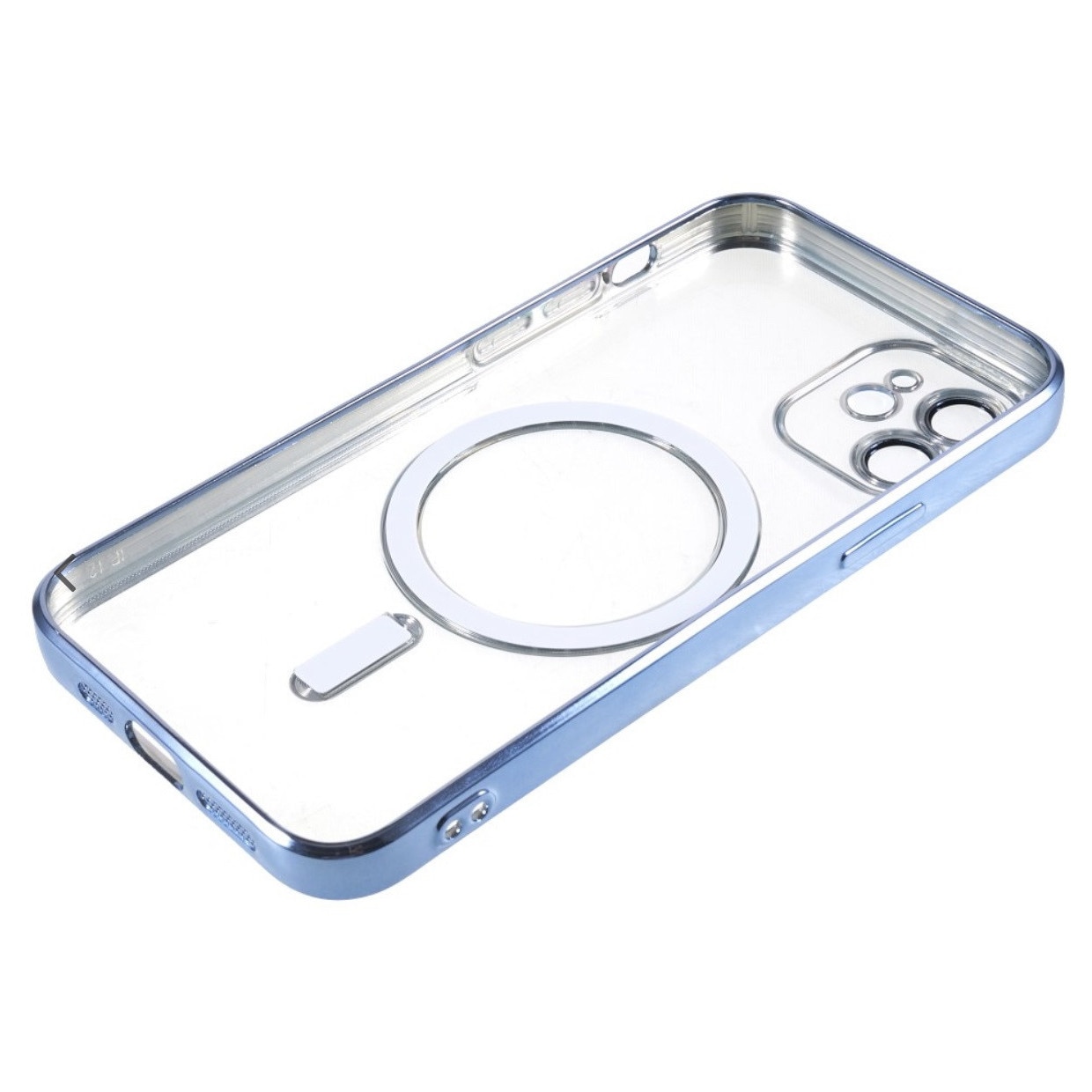 Husa din silicon cu margini metalizate Ultra-Soft, Luxury Magsafe, compatibila cu iPhone 11 / Albastru