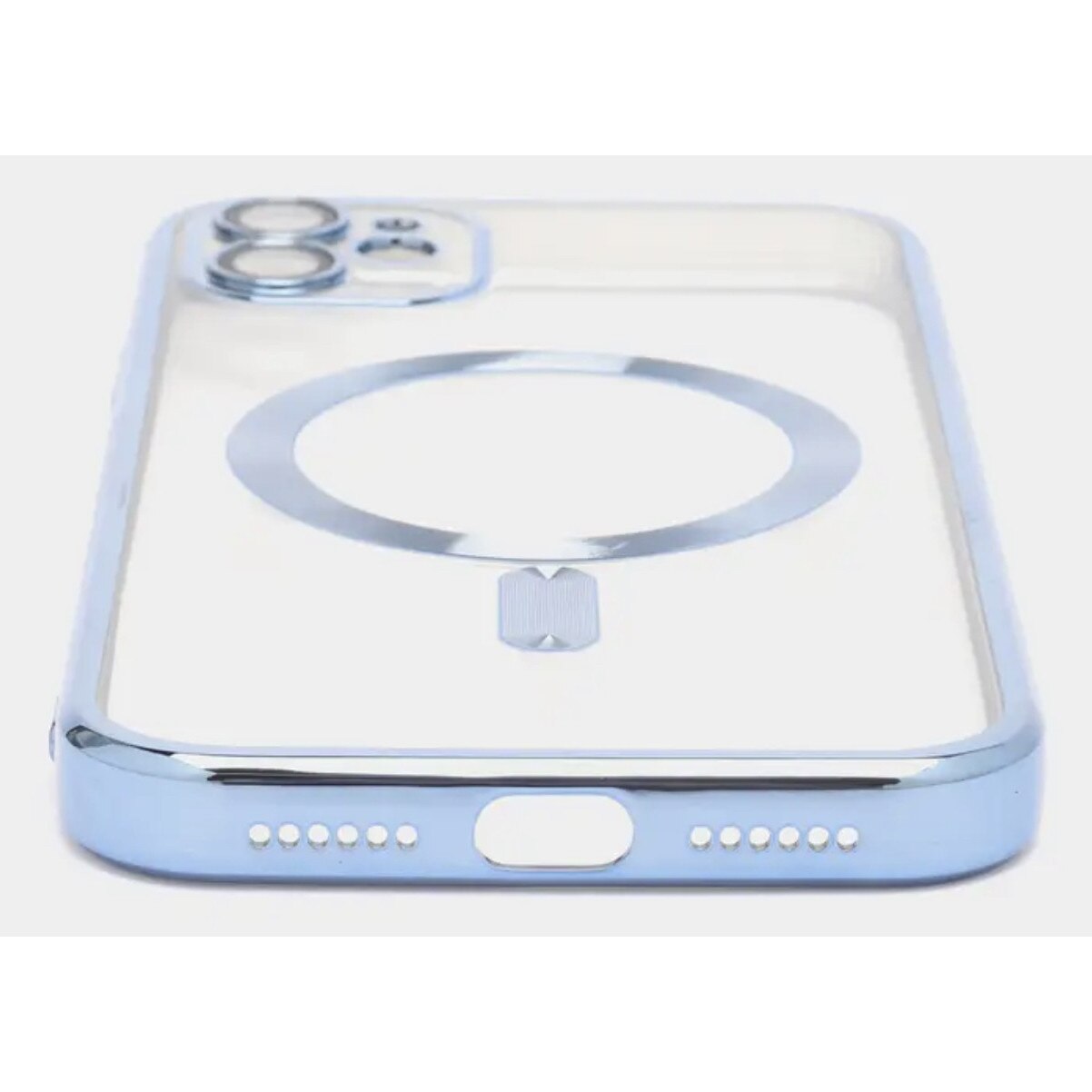 Husa din silicon cu margini metalizate Ultra-Soft, Luxury Magsafe, compatibila cu iPhone 11 / Albastru