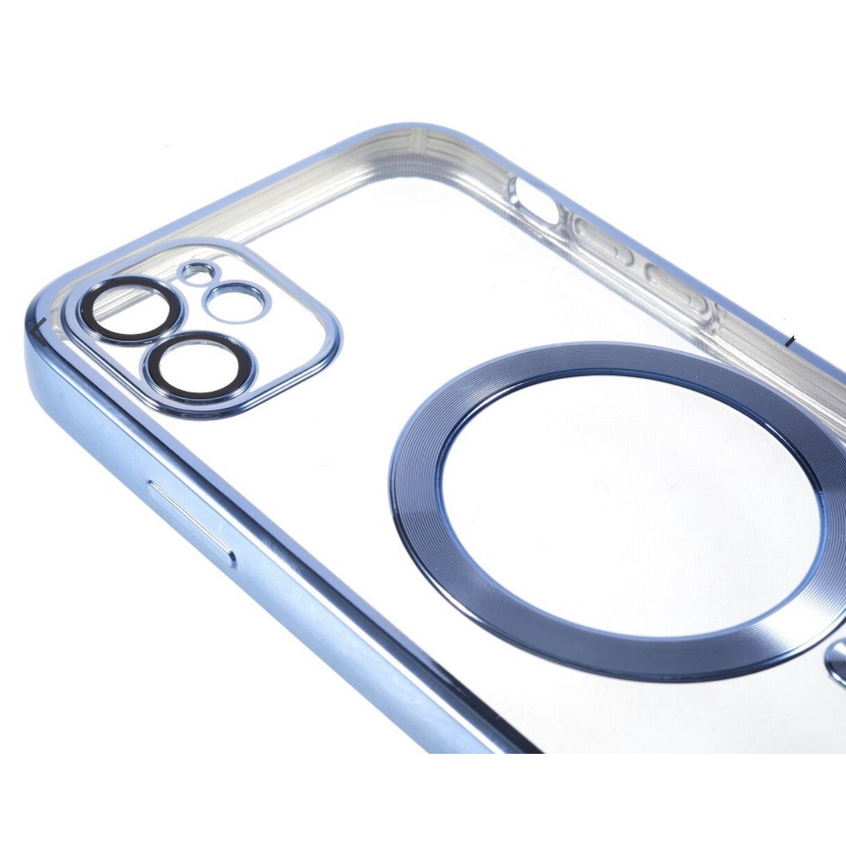 Husa din silicon cu margini metalizate Ultra-Soft, Luxury Magsafe, compatibila cu iPhone 11 / Albastru