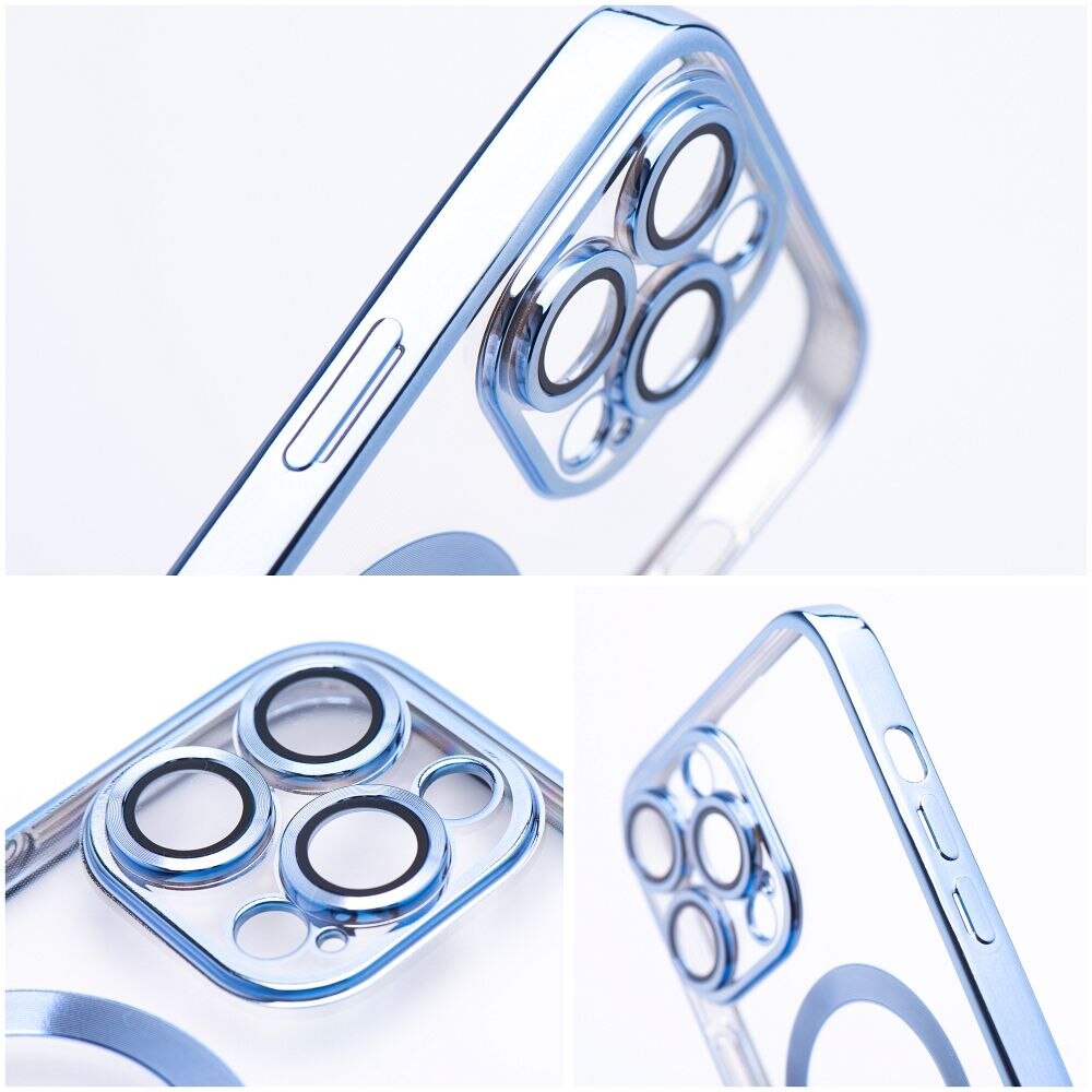 Husa din silicon cu margini metalizate Ultra-Soft, Luxury Magsafe, compatibila cu iPhone 11 / Albastru