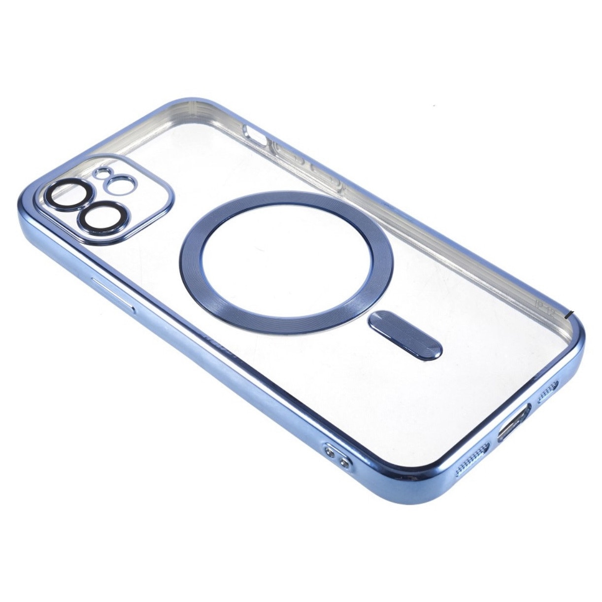 Husa din silicon cu margini metalizate Ultra-Soft, Luxury Magsafe, compatibila cu iPhone 11 / Albastru