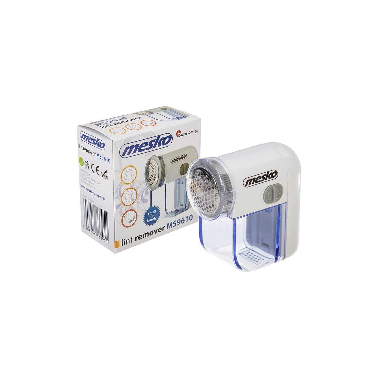 Aparat de curățat scame Mesko MS 9610, portabil, eficient, alb