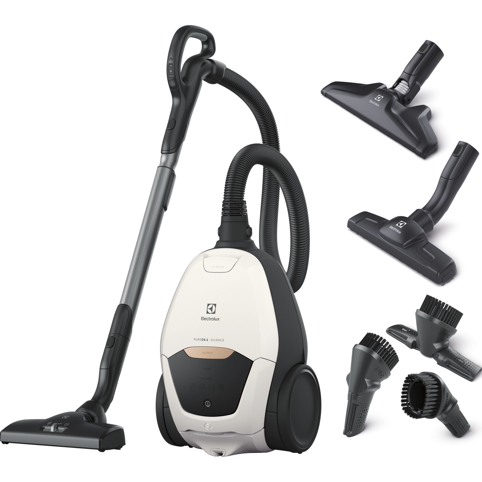 Aspirator cu sac Electrolux PD82-ALRG, Pure D8.2, 500W, sac 3.5L, nivel zgomot 57dB, filtru HEPA, alb