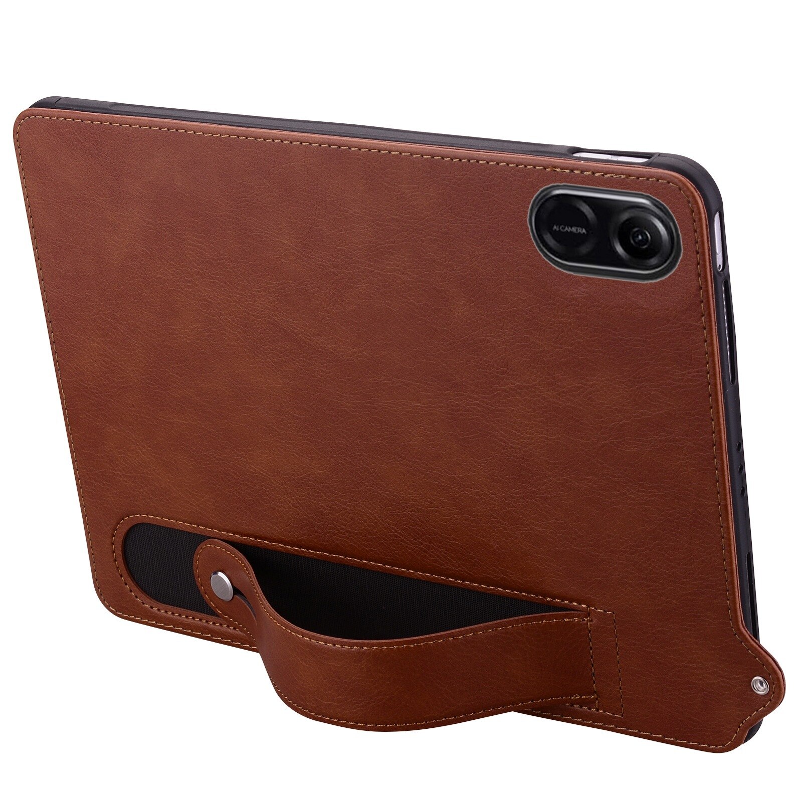 Husa tableta pentru Honor Pad X8a 11 2024, piele TPU, spate din piele cu curea de mana, maro
