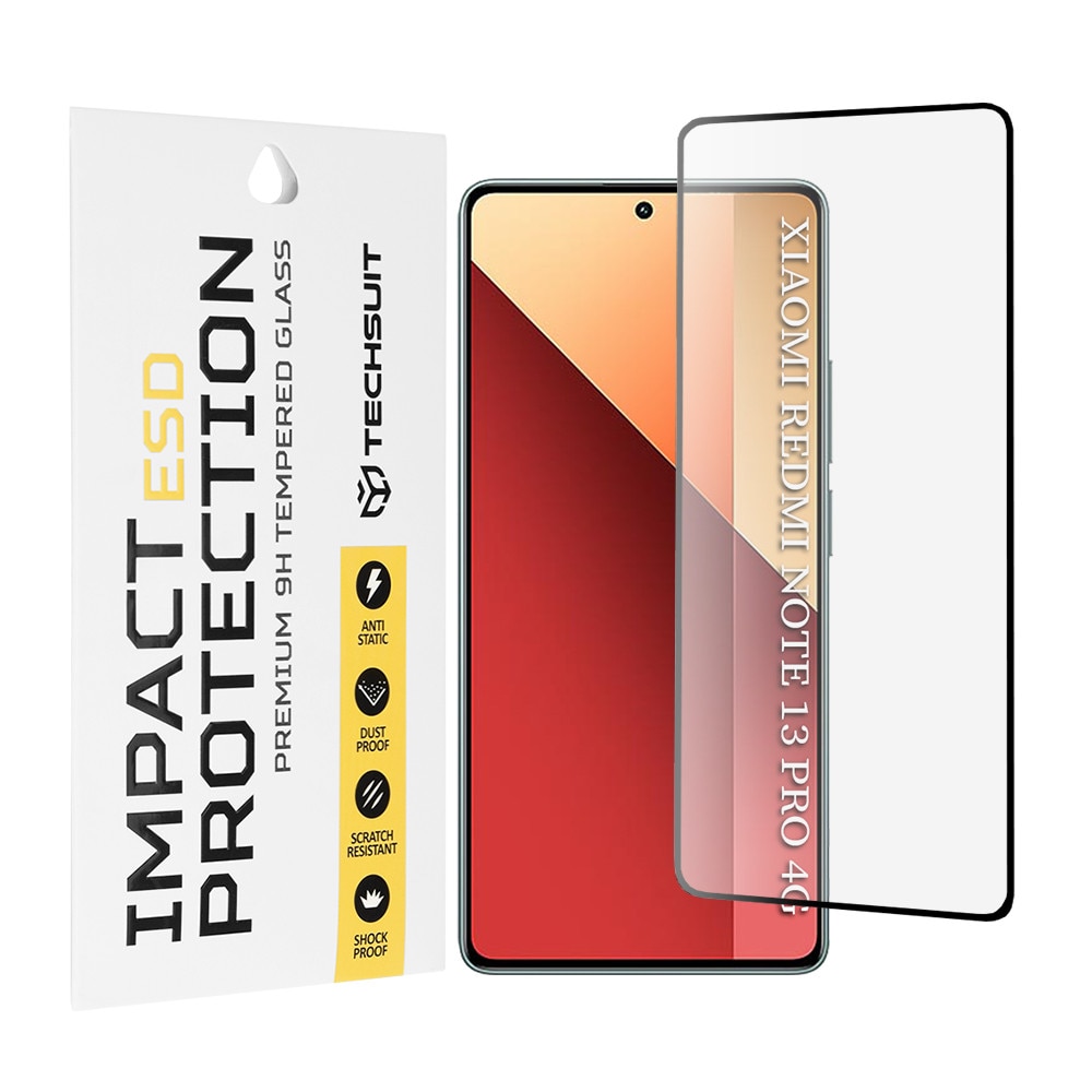 Folie pentru Xiaomi Redmi Note 13 Pro 4G / Poco M6 Pro 4G - Techsuit ESD Glass - Black