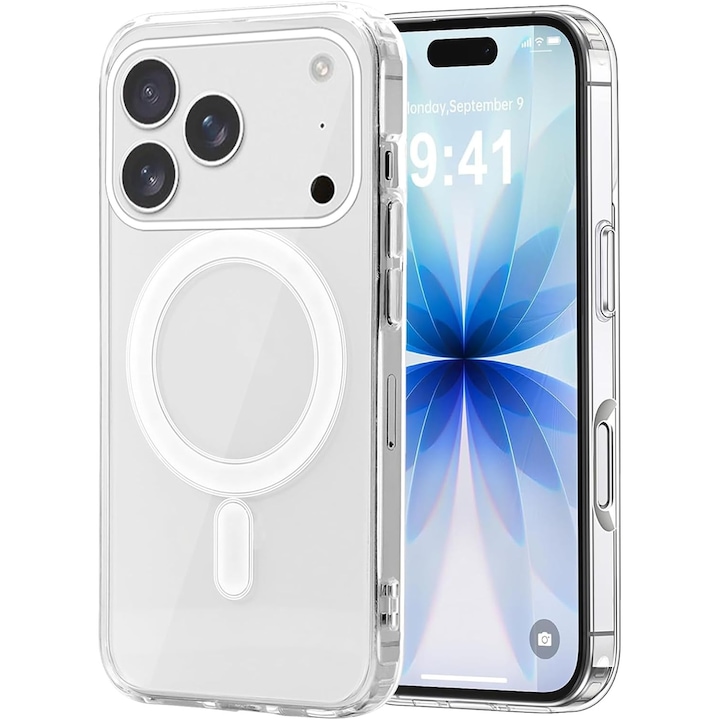 Husa de Protectie MagSafe, Compatibila cu Apple iPhone 17 Pro, Aurov®, TPU AntiShock, Transparenta