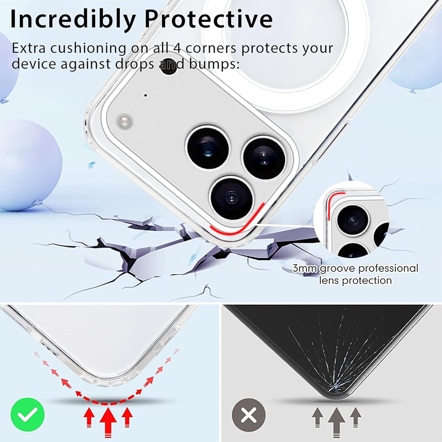 Husa de Protectie MagSafe, Compatibila cu Apple iPhone 17 Pro, Aurov®, TPU AntiShock, Transparenta