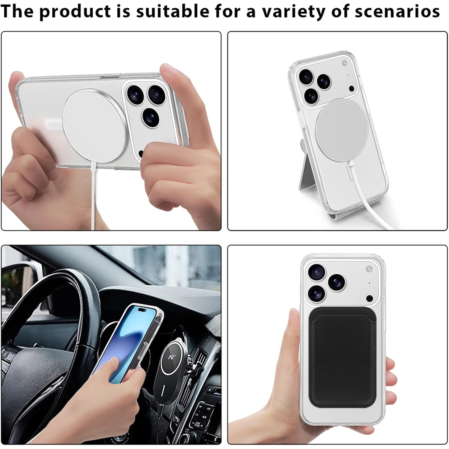 Husa de Protectie MagSafe, Compatibila cu Apple iPhone 17 Pro, Aurov®, TPU AntiShock, Transparenta