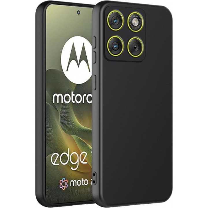 Husa Upzz® Ultra Slim New Compatibila Cu Motorola Edge 70, Silicon Soft Slim Anti Amprente, Protectie La Camera, Negru