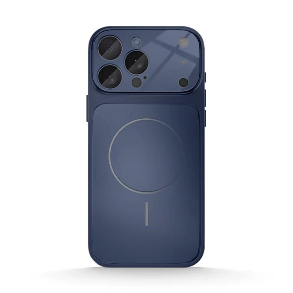 Husa pentru Apple iPhone 15 Pro Max Daden® MagLens, Slim, Incarcare wireless, Magsafe, Protectie camera inclusa, Albastru