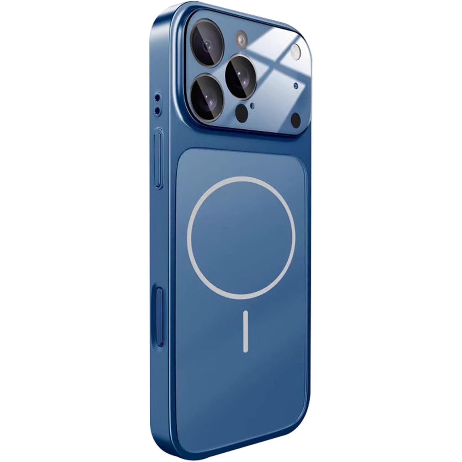 Husa pentru Apple iPhone 15 Pro Max Daden® MagLens, Slim, Incarcare wireless, Magsafe, Protectie camera inclusa, Albastru