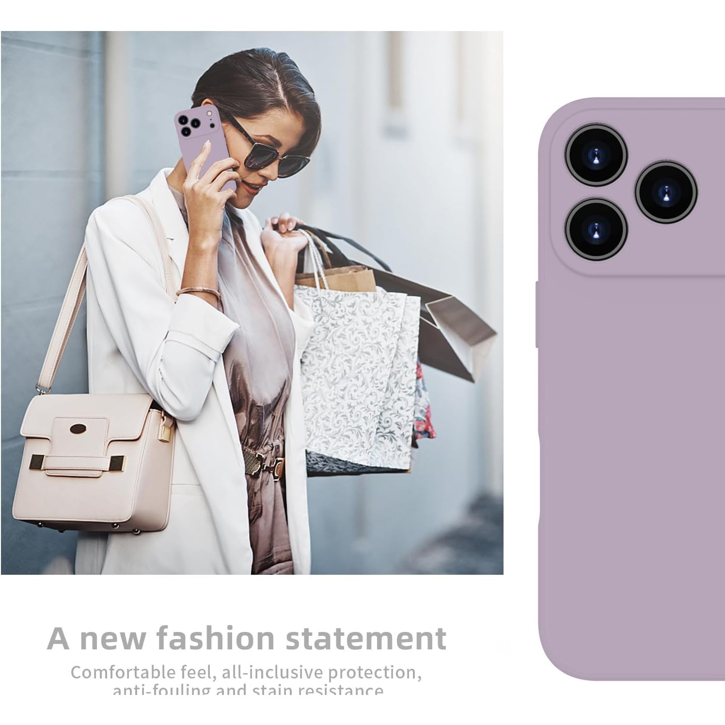 Husa Soft Touch, slim, ALC Mobile, anti soc, compatibila cu IPhone 17 Pro Max, Lila Tpu