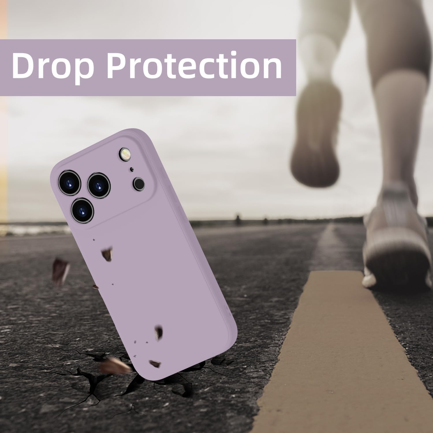 Husa Soft Touch, slim, ALC Mobile, anti soc, compatibila cu IPhone 17 Pro Max, Lila Tpu