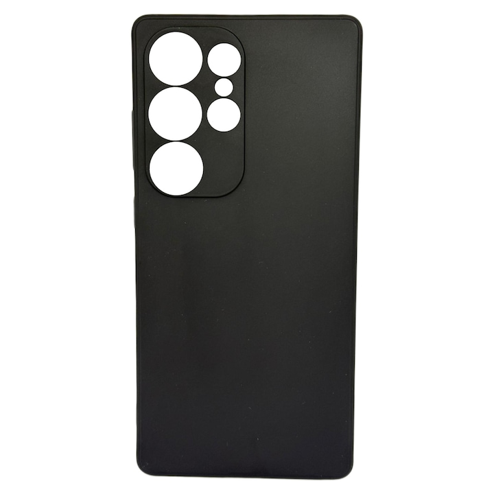 Husa protectie compatibila cu Samsung Galaxy S25 Ultra, Silicon Flexibil Mat, Protectie Camera, Margini Ridicare pentru protectie ecran, Negru