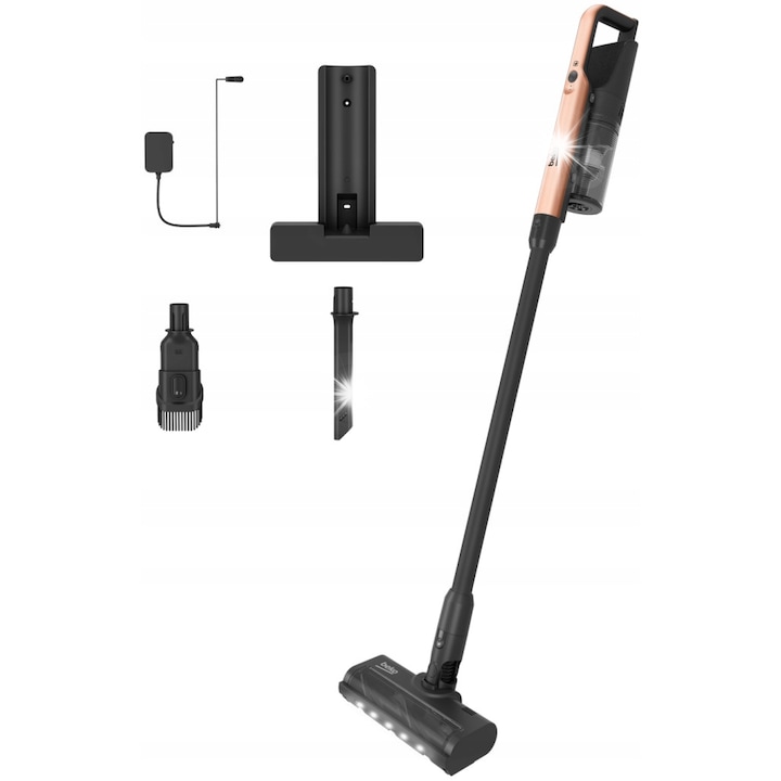 Aspirator vertical Beko VRT 65421 VC 2 in 1, negru, 75 W, 21.6 V, set cu accesorii