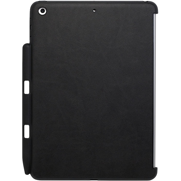 Husa de protectie pentru iPad 9.7 2017/2018, Khomo, Suport pix, Piele, Negru