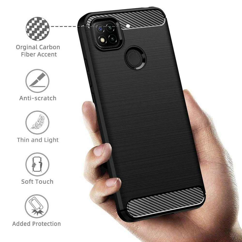 Husa pentru Xiaomi Redmi 9C / Redmi 9C NFC Techsuit Carbon Silicone Negru