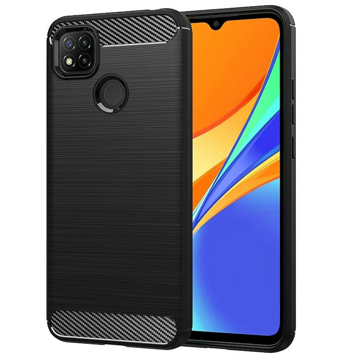 Husa pentru Xiaomi Redmi 9C / Redmi 9C NFC Techsuit Carbon Silicone Negru