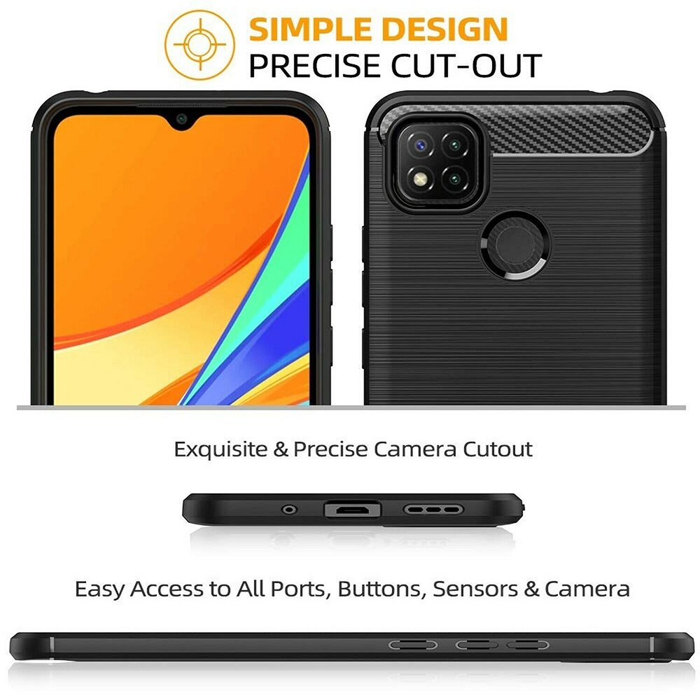 Husa pentru Xiaomi Redmi 9C / Redmi 9C NFC Techsuit Carbon Silicone Negru