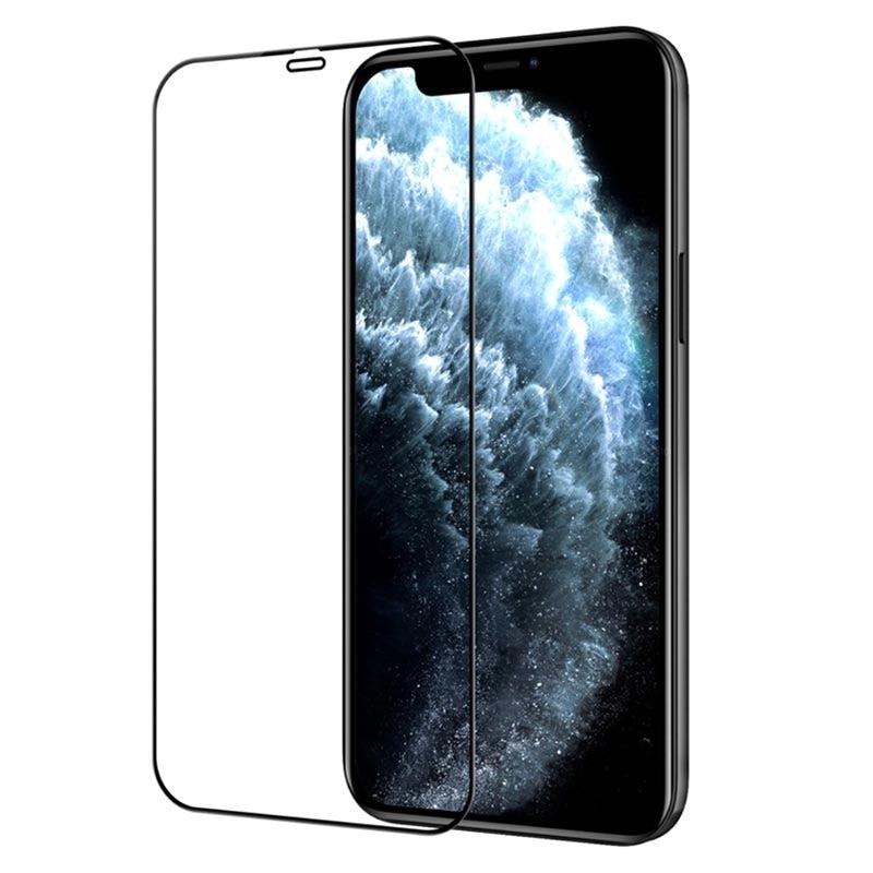 Folie protectie ecran, Sticla, pentru iPhone 12 Pro Max, Negru