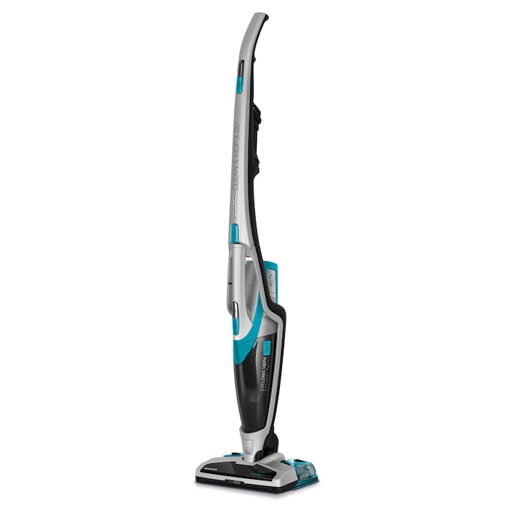 Aspirator vertical fara fir cu spalare Sencor SVC 0740BL-EUE3, Li-ion 2200 mAh, 75dB, autonomie pana la 85 minute, recipient praf 0.5 l, albastru/argintiu