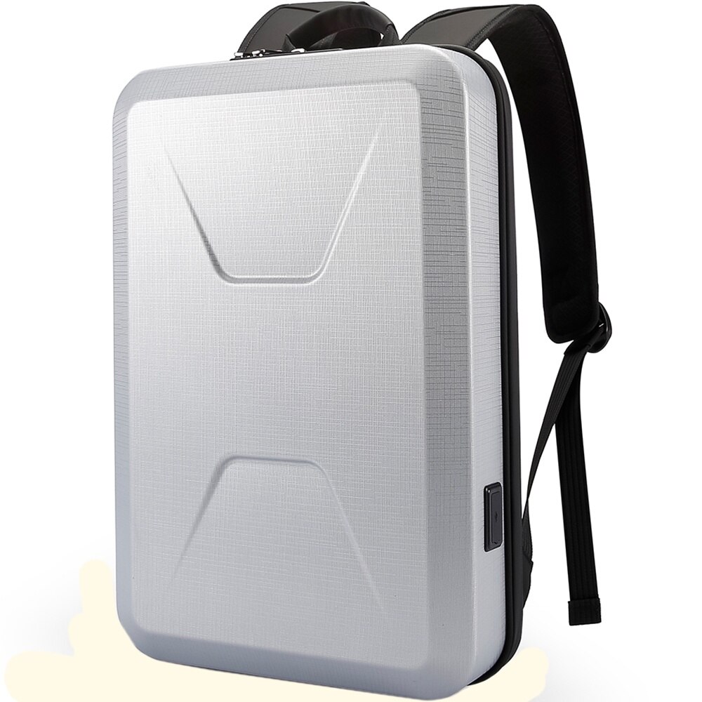 Rucsac laptop 15.6 inch, carcasa tare, resistent la apa, buzunar antifurt, port USB, si USB-C, lacat TSA, sistem fixare pe valiza, potrivit pentru calatorii BANGE, BG2839GY, Gri