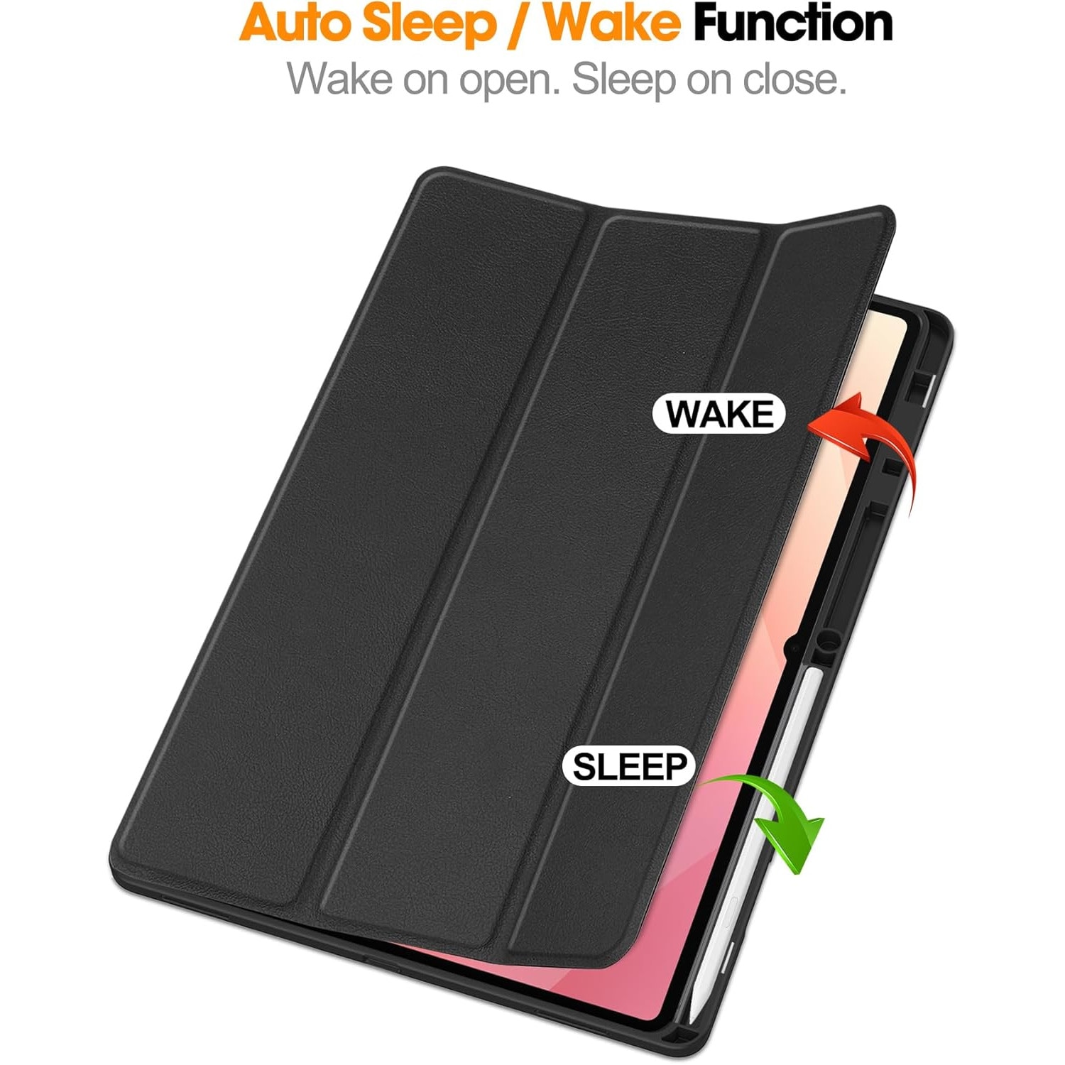 Husa pentru Samsung Galaxy Tab S11 Ultra Soft Shell Light & Slim cu functie wake-up/sleep si compartiment pentru stylus, tip stand - bleu