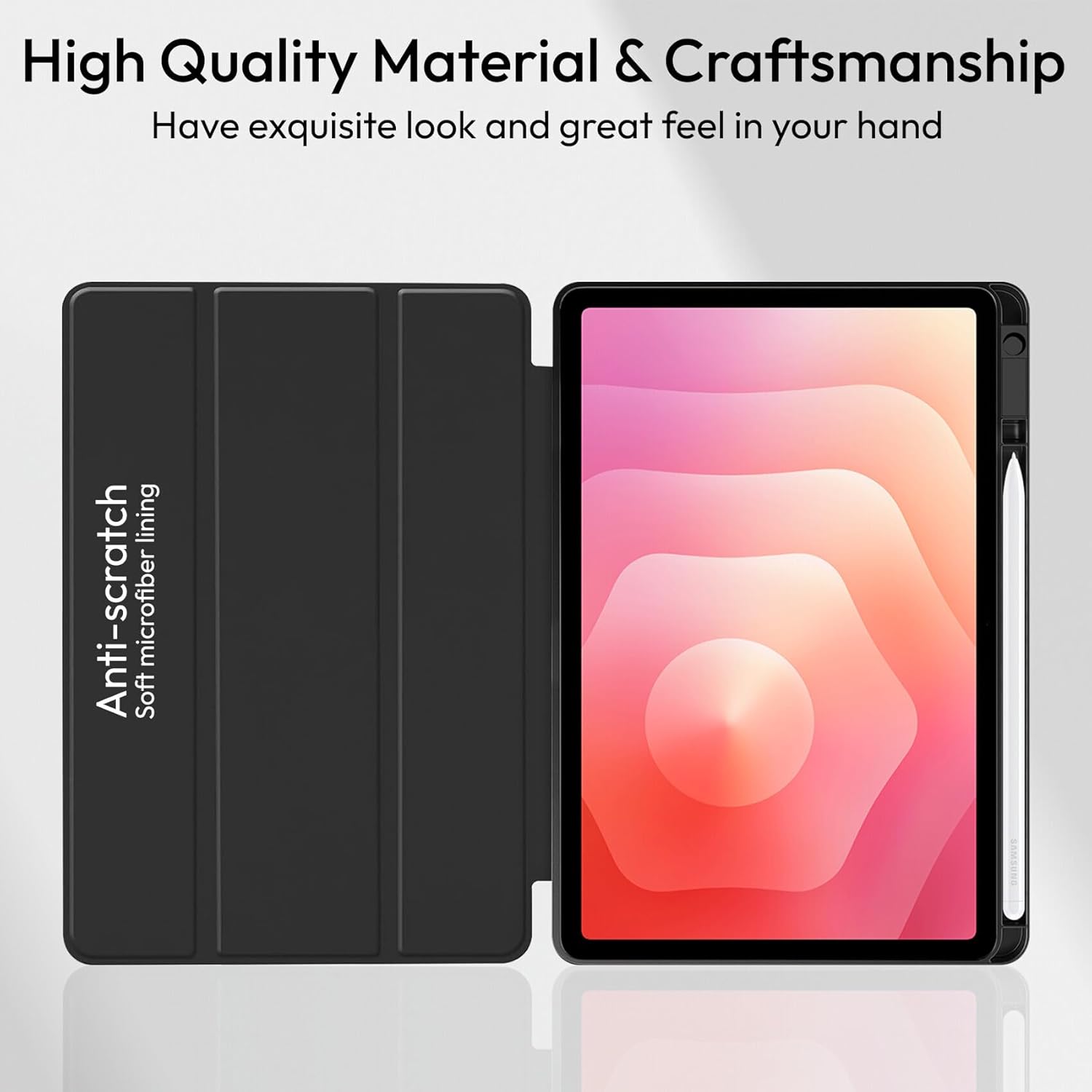 Husa pentru Samsung Galaxy Tab S11 Ultra Soft Shell Light & Slim cu functie wake-up/sleep si compartiment pentru stylus, tip stand - bleu