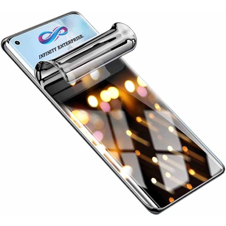 Folie Display Privacy pentru ZTE Blade A35, Folii de protectie Premium Infinity Enterprise pentru ecran telefon Fata din Hydrogel Regenerabil AntiShock, Flexibil, protectie si lipire Completa, Silicon, Set complet pentru Instalare usoara