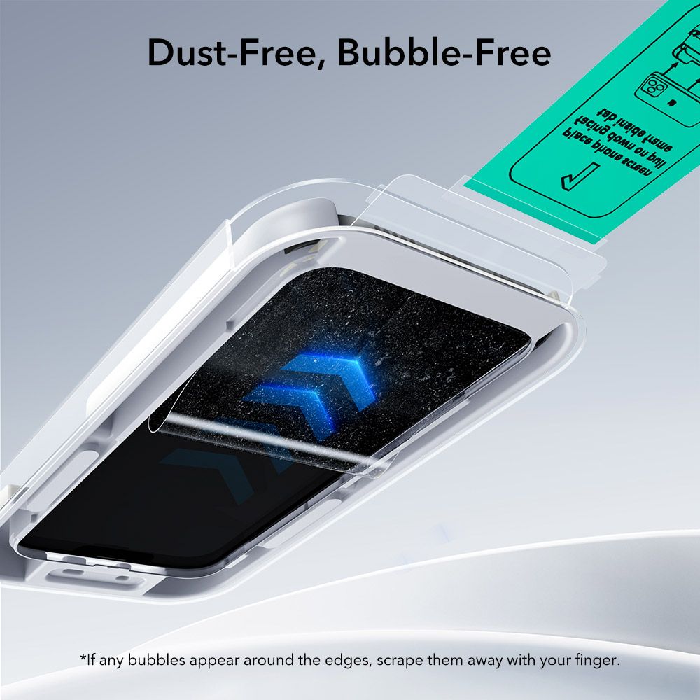 Set 2 folii sticla ESR UltraFit Tempered Glass, Kit montare inclus, compatibila cu iPhone 17 Pro, Transparent