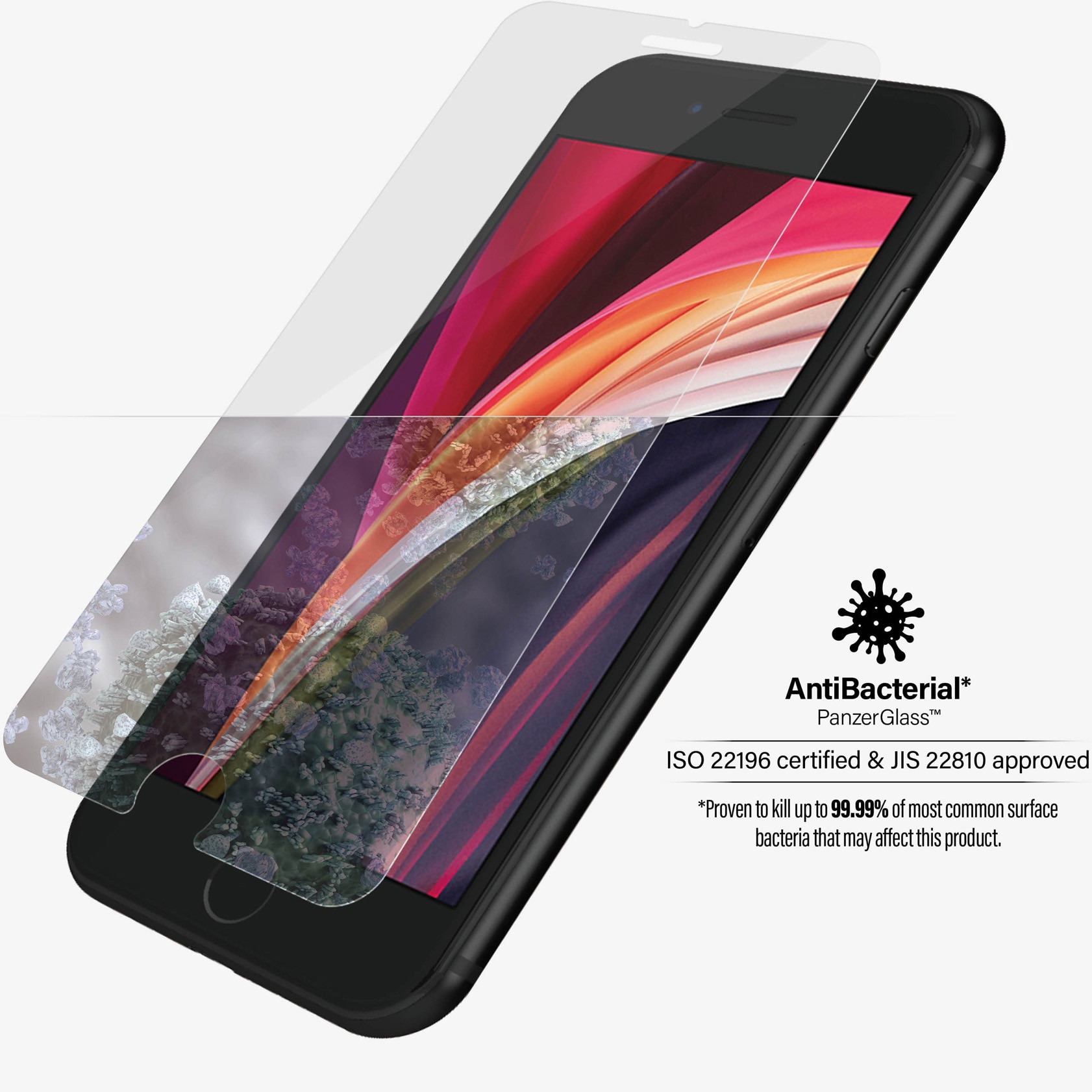 Folie de protectie PanzerGlass din sticla pentru Apple iPhone 6/6s/7/ 8/SE (2020/2022, Transparenta