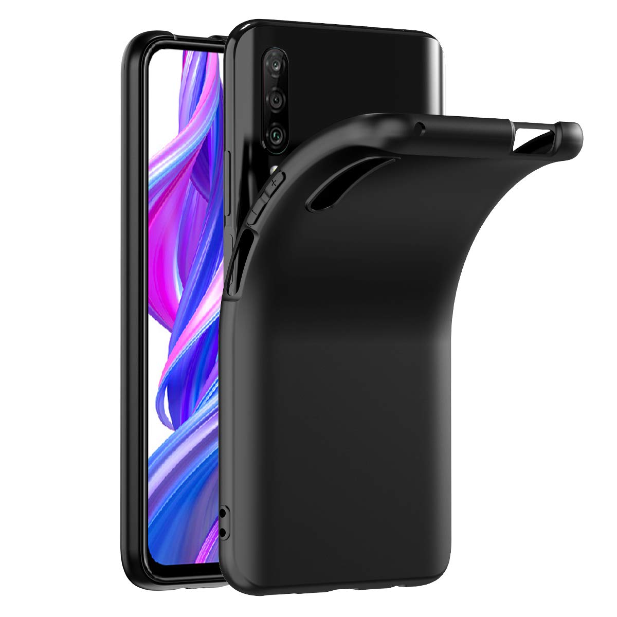 Husa pentru Huawei P Smart Pro 2019, protectie din silicon, TPU Ultra Slim, suprafata mata, Neagra Negru Carcasa