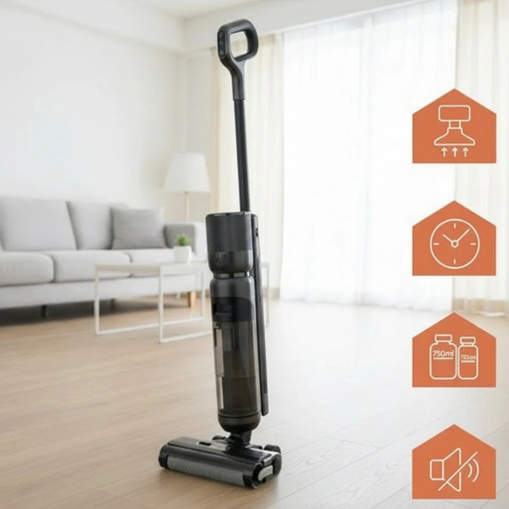 Aspirator Multifuncțional fără Fir VarioShop, 2 în 1, Putere Aspirare 16 kPa, Motor BLDC 200W, Dimensiuni 27x22x111cm