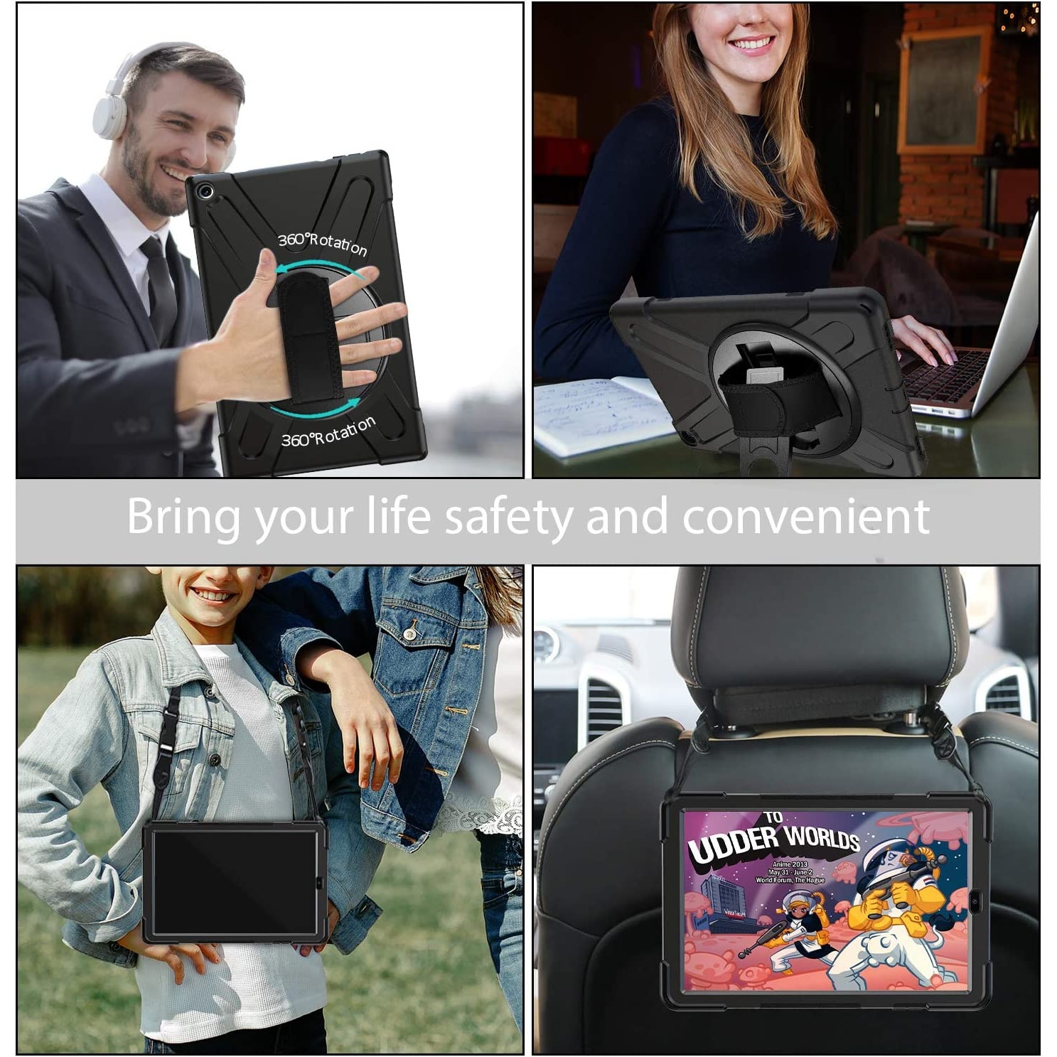 Husa Shockproof Armor, Sigloo, pentru tableta Amazon Kindle Fire HD10, HD10 Plus 2021, Heavy Duty 2 In1 Hybrid Cover, cu suport smart pen, Red