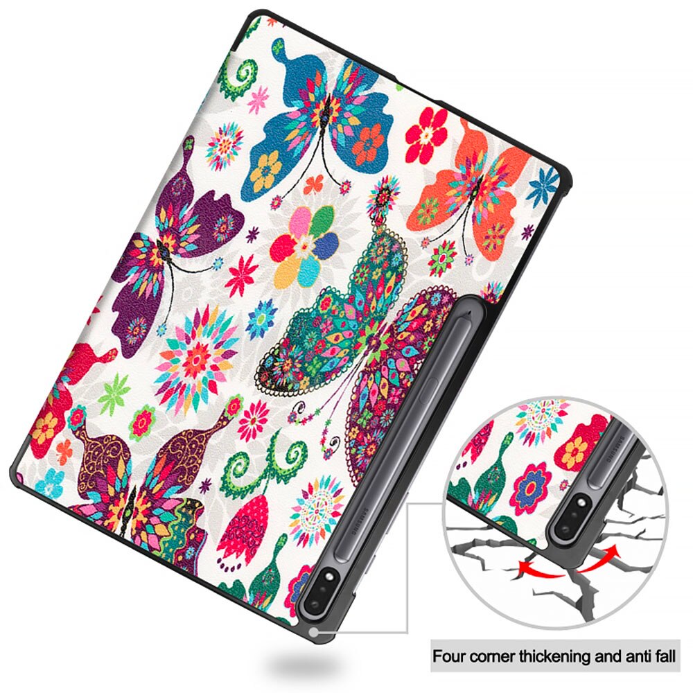 Husa tableta din piele pentru Samsung Galaxy Tab S9 \ S9 FE, Protectie Completa, Butterfly design, Multicolor