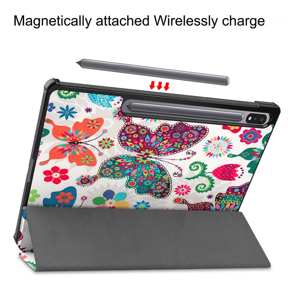 Husa tableta din piele pentru Samsung Galaxy Tab S9 \ S9 FE, Protectie Completa, Butterfly design, Multicolor