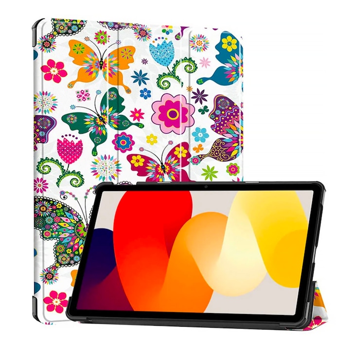 Husa tableta din piele pentru Samsung Galaxy Tab S9 \ S9 FE, Protectie Completa, Butterfly design, Multicolor