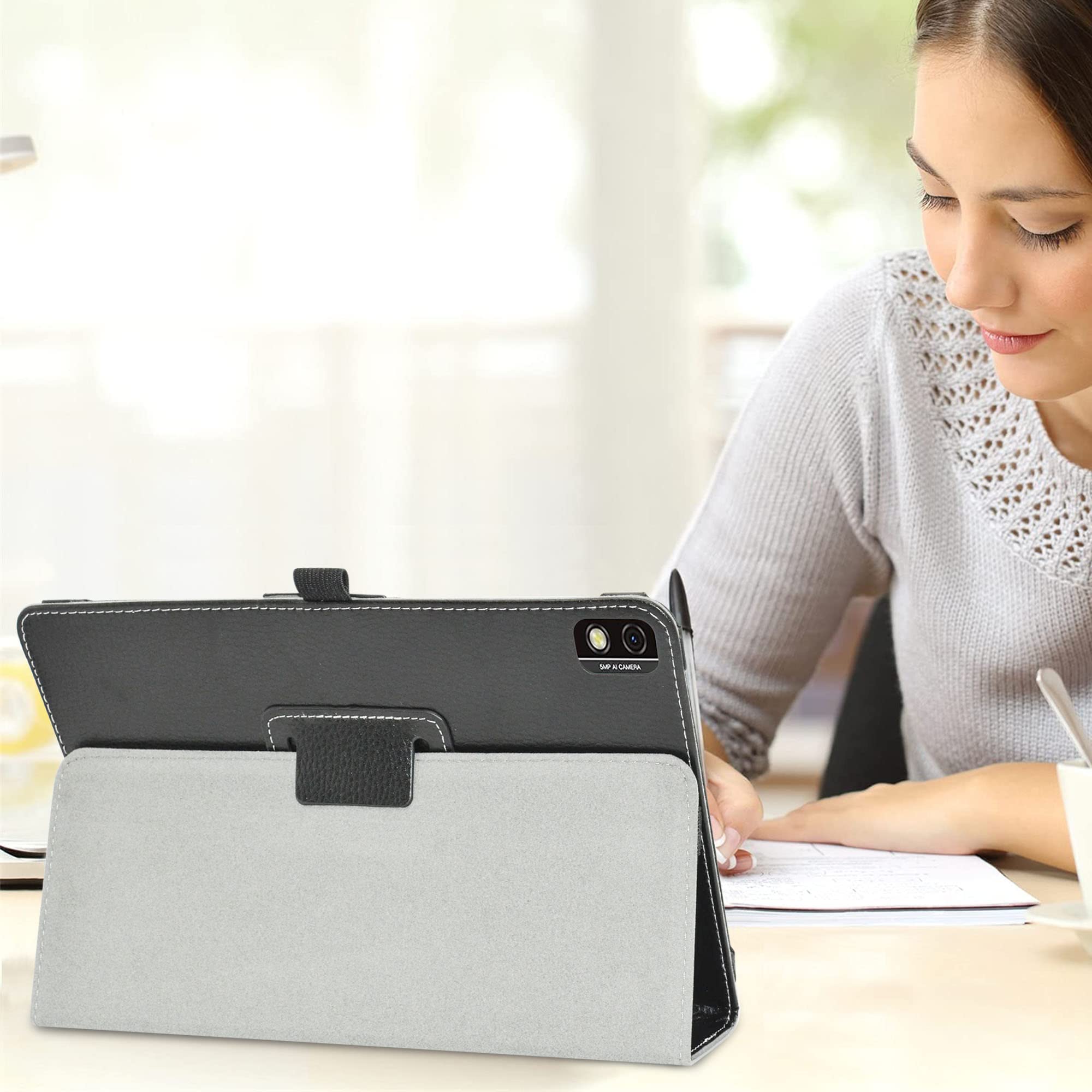 Husa MAMA MOUTH, compatibila cu Blackview Tab 16, tip carte, piele ecologica, culoare negru
