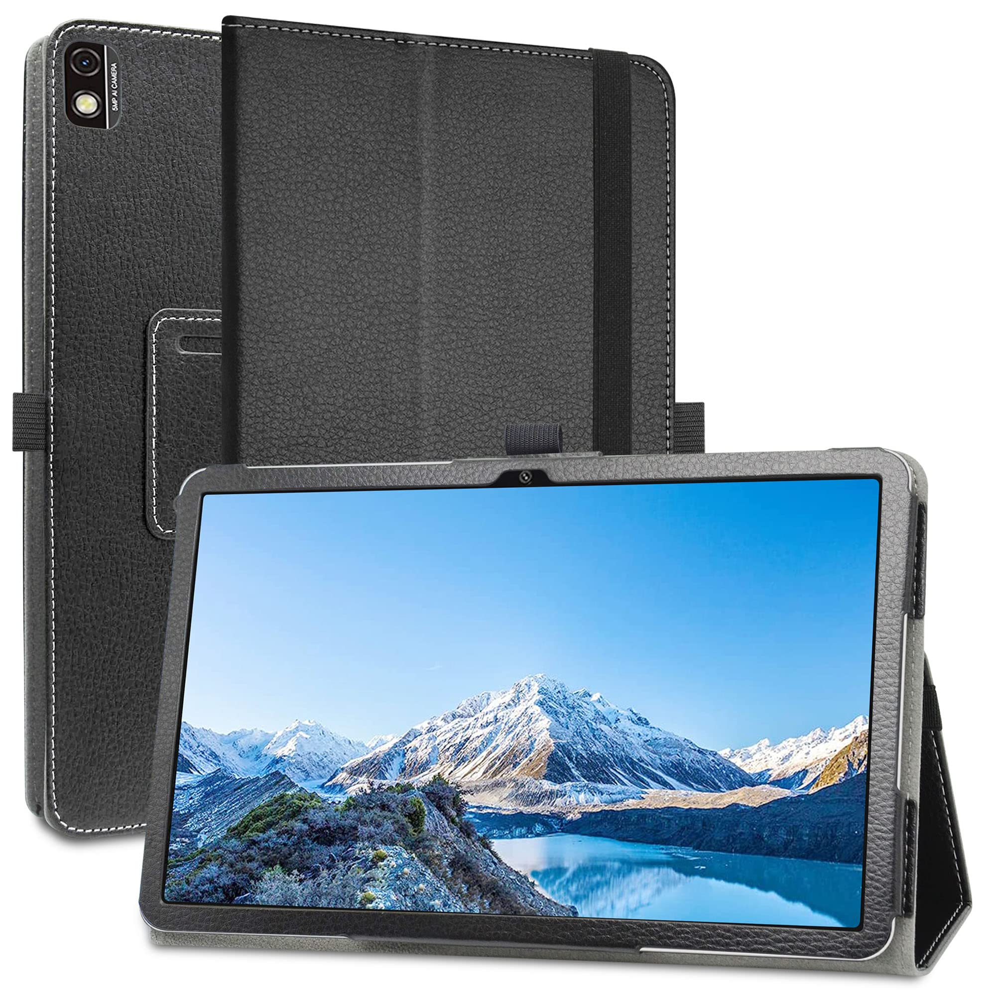 Husa MAMA MOUTH, compatibila cu Blackview Tab 16, tip carte, piele ecologica, culoare negru