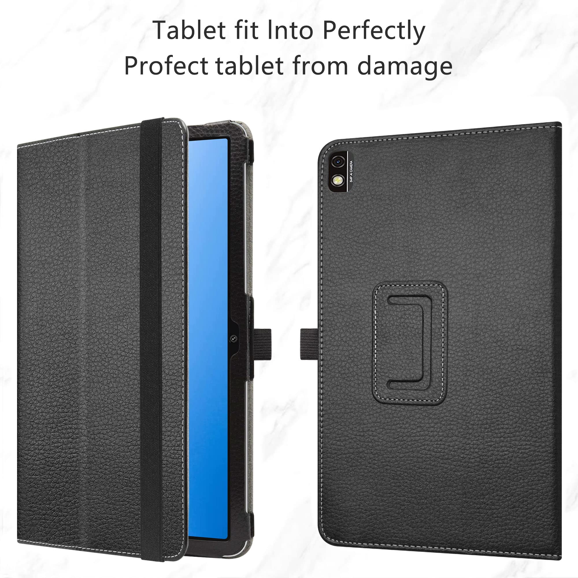 Husa MAMA MOUTH, compatibila cu Blackview Tab 16, tip carte, piele ecologica, culoare negru