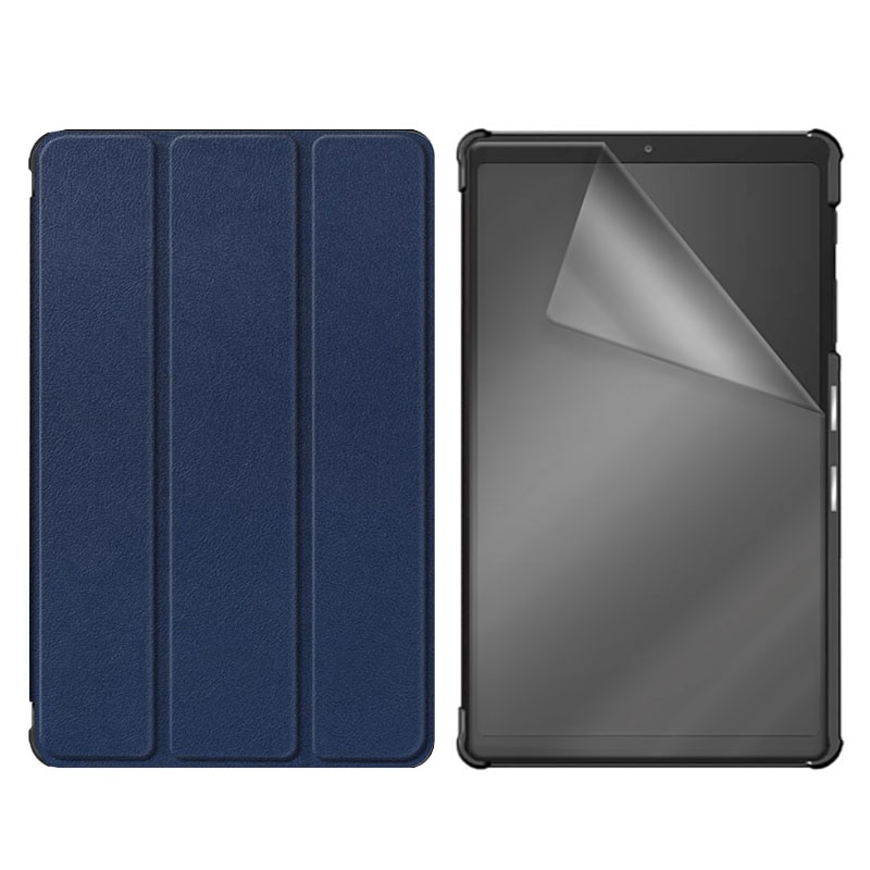 Set Husa Tableta AZIAO si Folie Silicon pentru Apple iPad 10 (2022) 10.9, Protectie Completa 360, Hydrogel Regenerabil, Full Glue, Interior Catifea, Functie de Stand, Display Protejat, Smart Cover, Colturi Anti-soc, Albastru