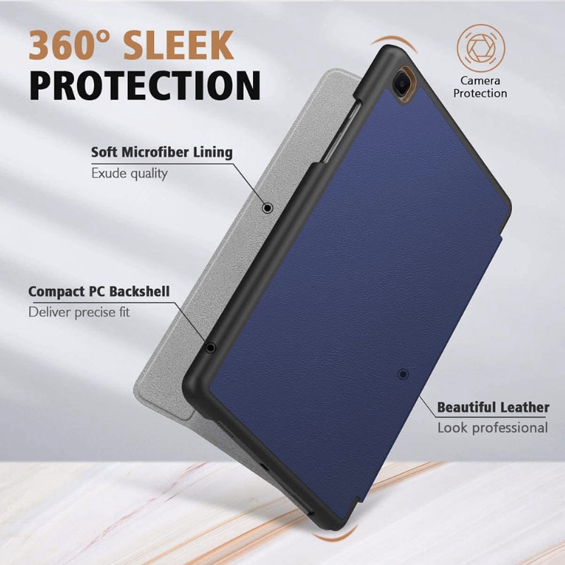 Set Husa Tableta AZIAO si Folie Silicon pentru Apple iPad 10 (2022) 10.9, Protectie Completa 360, Hydrogel Regenerabil, Full Glue, Interior Catifea, Functie de Stand, Display Protejat, Smart Cover, Colturi Anti-soc, Albastru